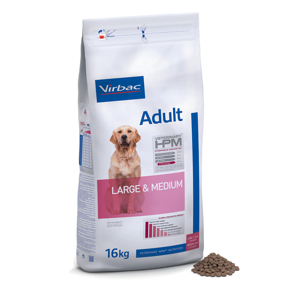 Virbac Adult Large & Medium Dog Dry Food 16kg