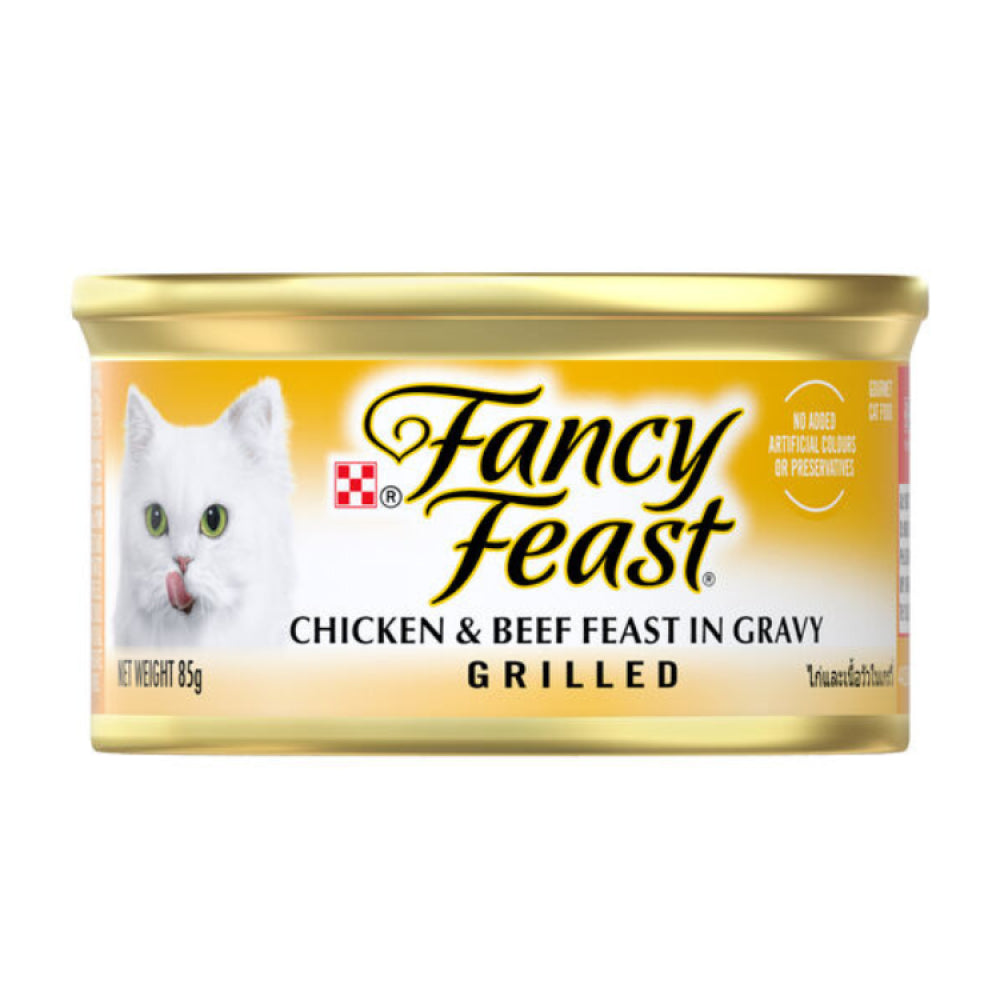 Purina Fancy Feast Grilled Chicken & Beef Feast In Gravy Gourmet Cat Food 85g