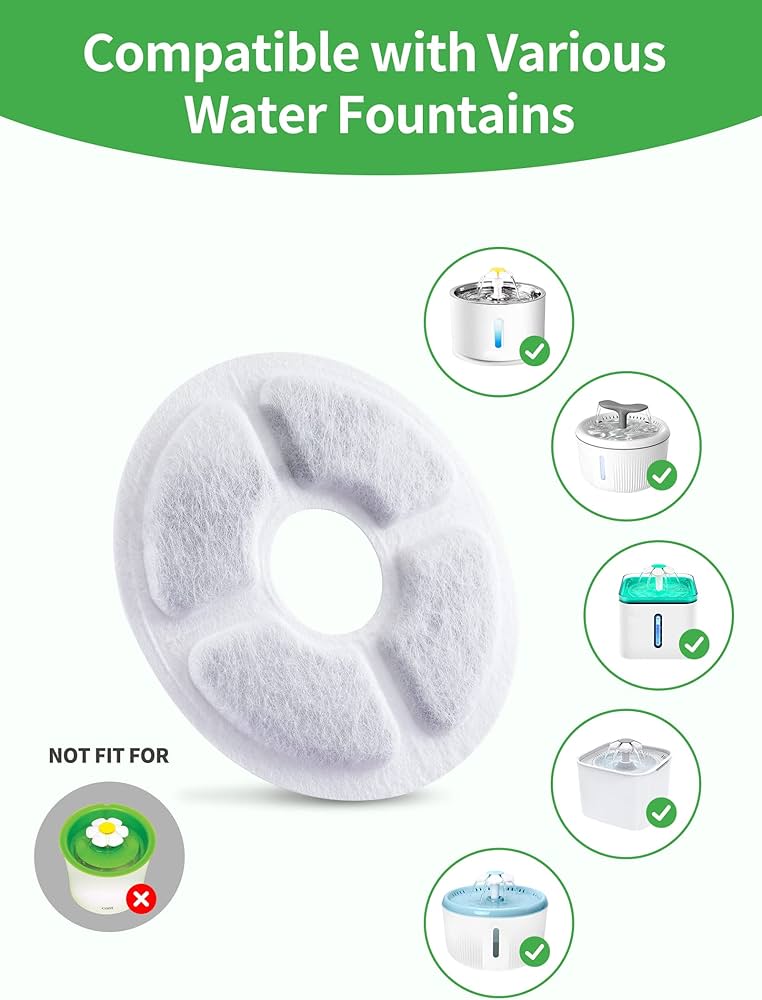 Cat Water Fountain Filters 12 PCS Pet Fountain Replacement Filters