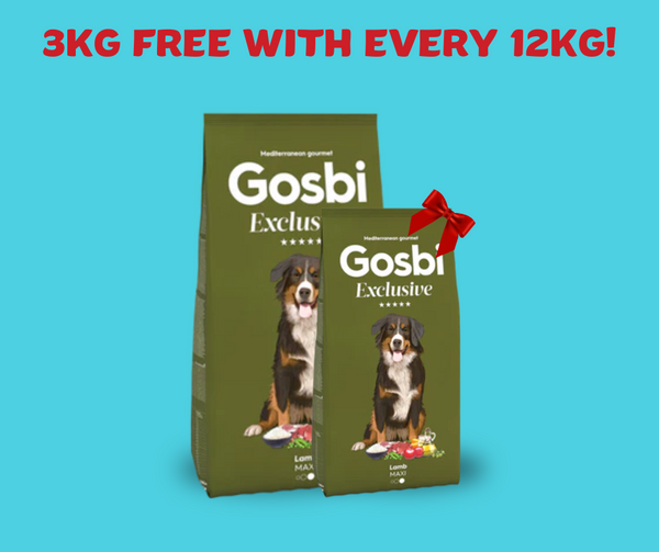 Gosbi Exclusive Adult Lamb Maxi Dogs 12KG + Free 3KG Pack 🎁