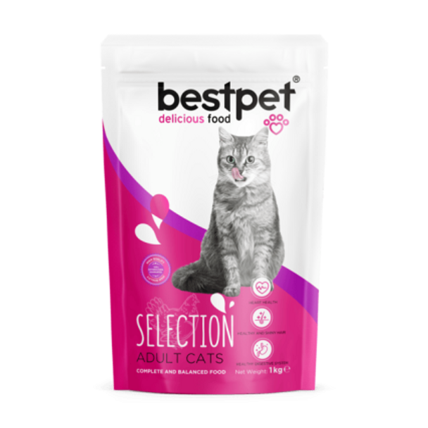 Bestpet Selection With Chicken & Rice Adult Cats Dry Food 1KG