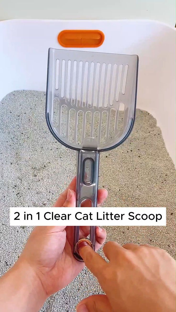 2 in 1 Green Cat Litter Scoop with Ergonomic Handle
