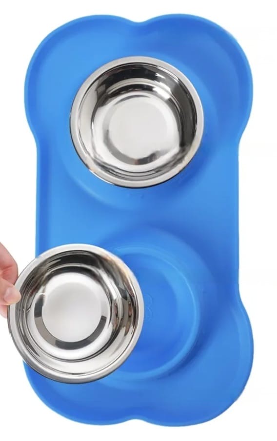 Pet Bowls with Non-Slip Silicone Mat