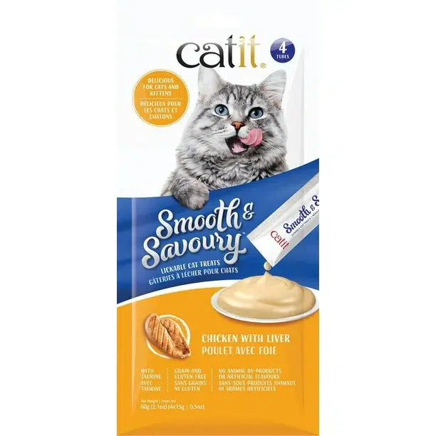 Catit Smooth & Savoury, Chicken with Liver 4x15g