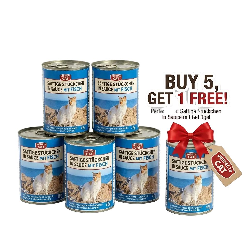 Perfecto Cat Saftige Stückchen in Sauce mit Fish 415G – Buy 5, Get 1 FREE!