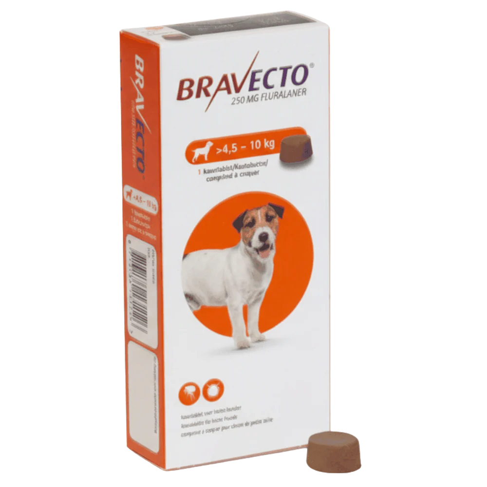 Bravecto MSD 4.5-10Kg Adult Dog Flea & Tick Treatment - 1 Tablet