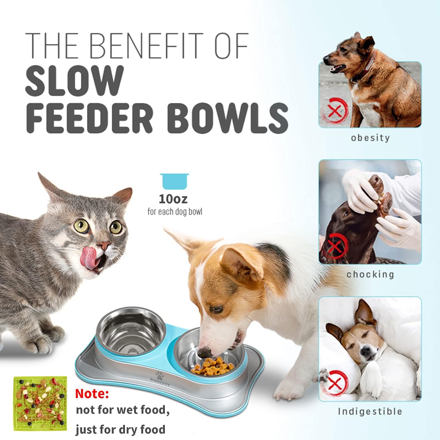 Pet Double Bowl for Food & Water