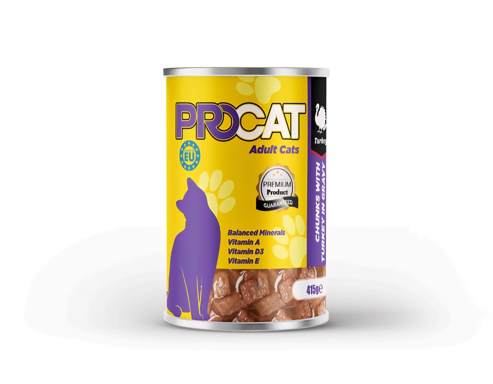 Pro Cat Wet Food For Adult in Chunks in Gravy with Turkey 415G
