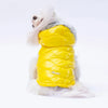 Yellow Padded Winter Dog Jacket with Fur Hood