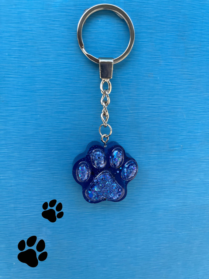 Paws Resin Keychain in Blue - PetYard