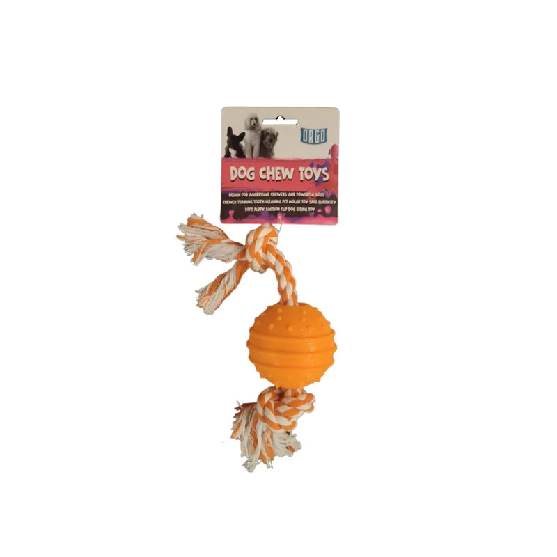 ORGO Rubber Ball With Rope Toy For Dog - PetYard