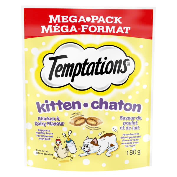 Temptations Mega Pack Cat treats for kittens with Chicken & Milk 180G