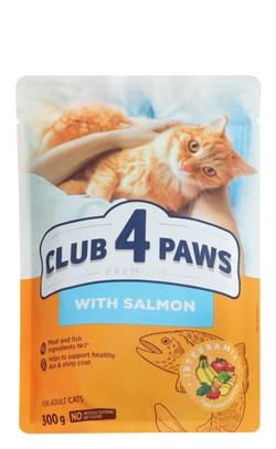 CLUB 4 PAWS PREMIUM for adult cats WITH SALMON 300g