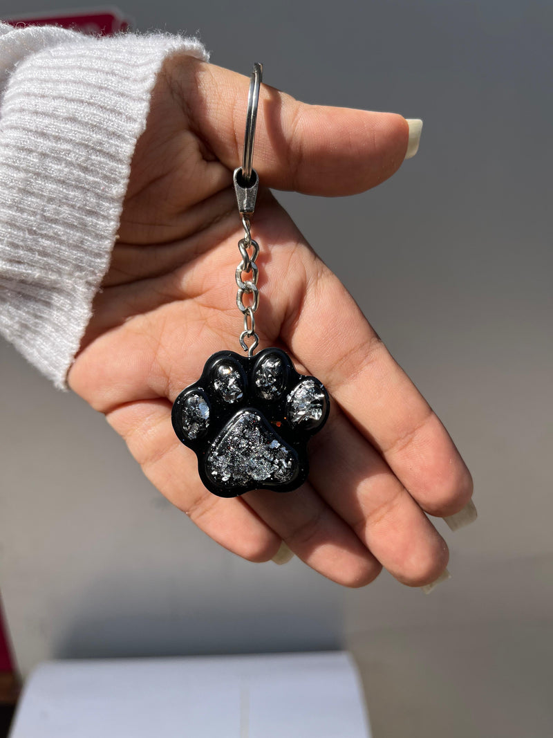 Paws Resin Keychain in Black - PetYard