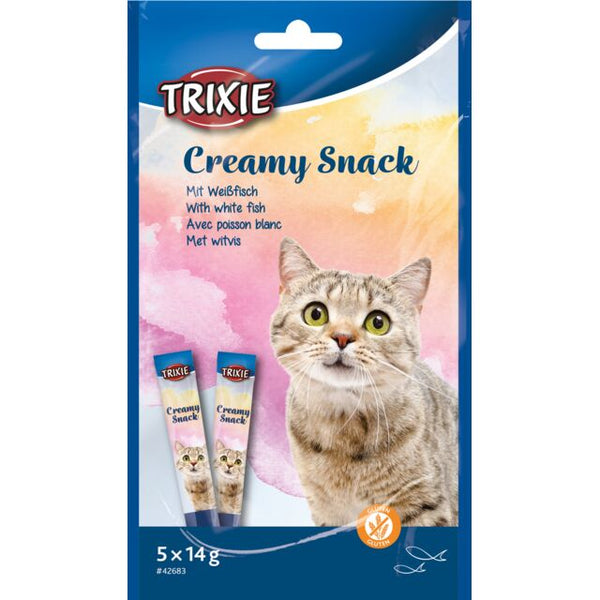 TRIXIE CREAMY SNACKS white fish for CATS 5*15g - PetYard