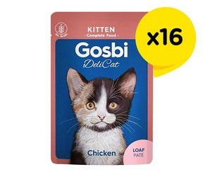 Gosbi Delicat Chicken Loaf Pate Kitten Cats 16x70g