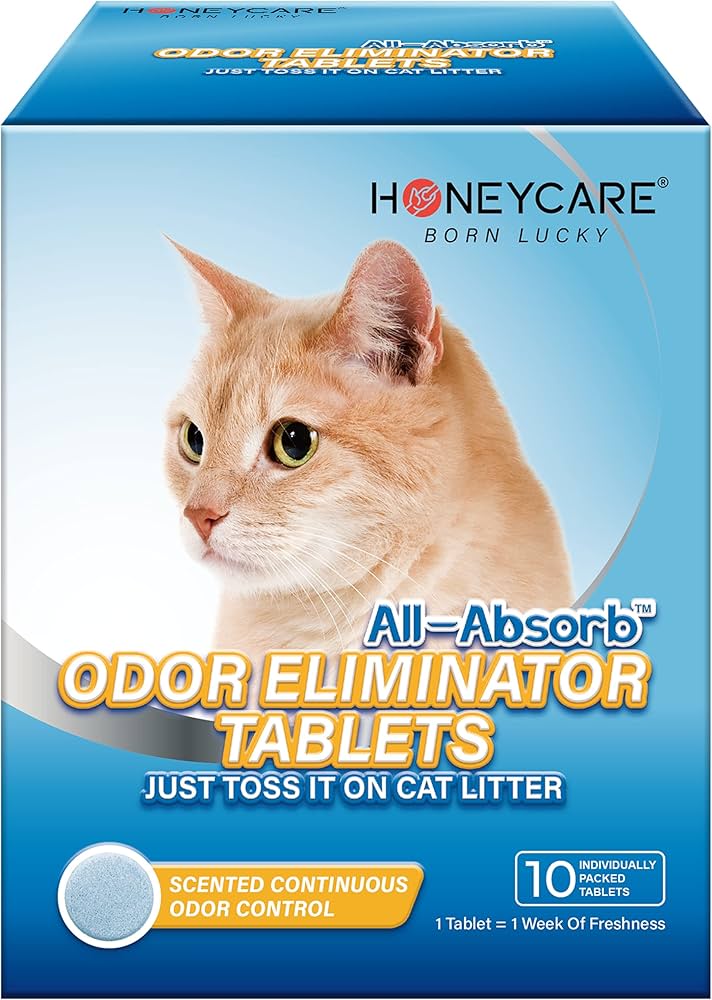 HONEY CARE All-Absorb Cat Litter Odor Eliminator 10 Tablets with Jasmine Scent