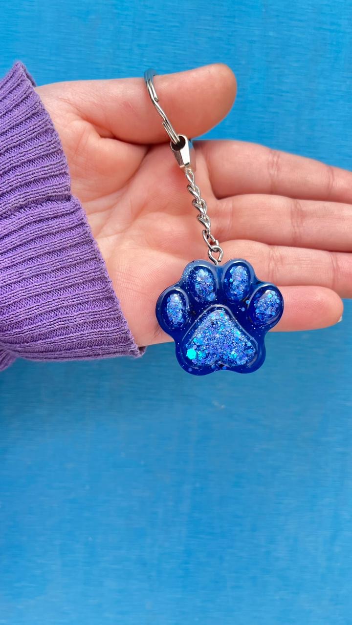 Paws Resin Keychain in Blue - PetYard