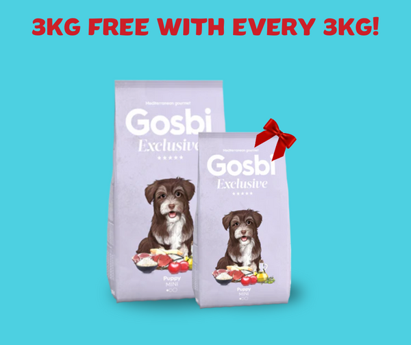 Gosbi Exclusive Puppy Chicken & Rice Mini Dogs 2KG + Free 2KG Pack 🎁