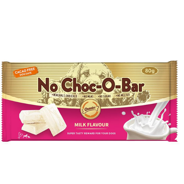 White chocolate milk flavored dog snack NO CHOC-O-BAR