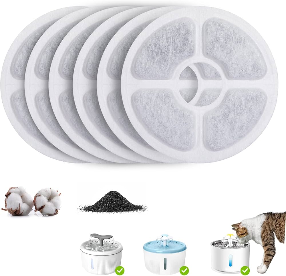 Cat Water Fountain Filters 12 PCS Pet Fountain Replacement Filters