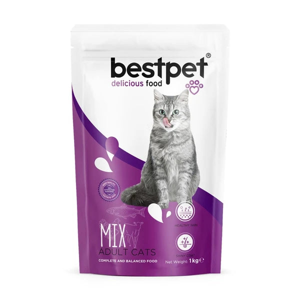 Bestpet Mix With Chicken & Lamb & Fish Adult Cats Dry Food 1KG