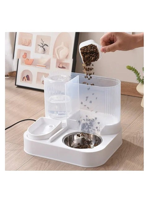 2-in-1 Food Dispenser with Water Container – Automatic Pet Feeder and Waterer for Dogs and Cats