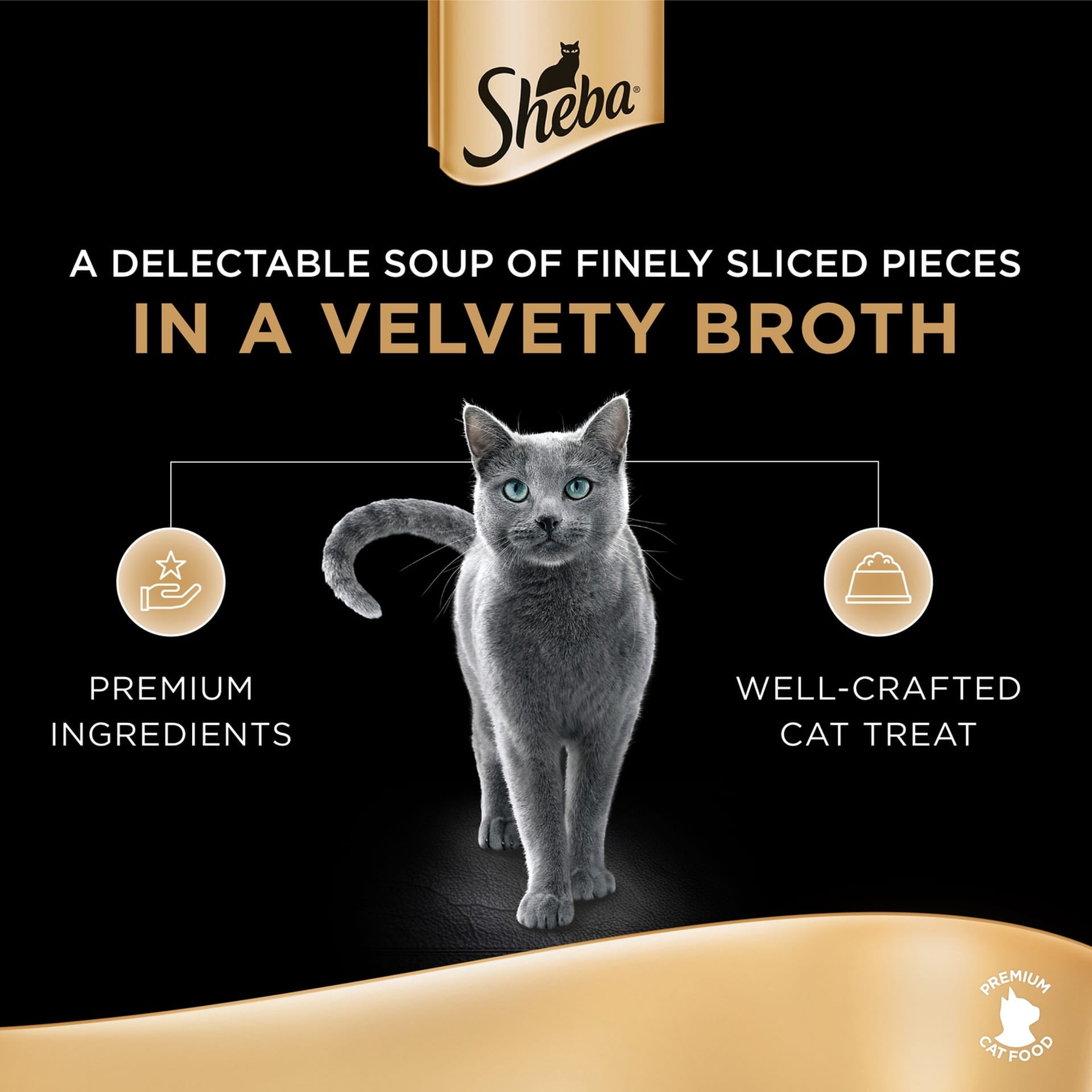 Sheba Soup With Chicken Cat Food 4x40g