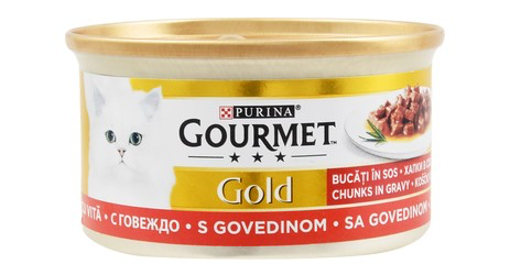 GOURMET® Gold  Beef in Gravy Wet Cat Food 85G