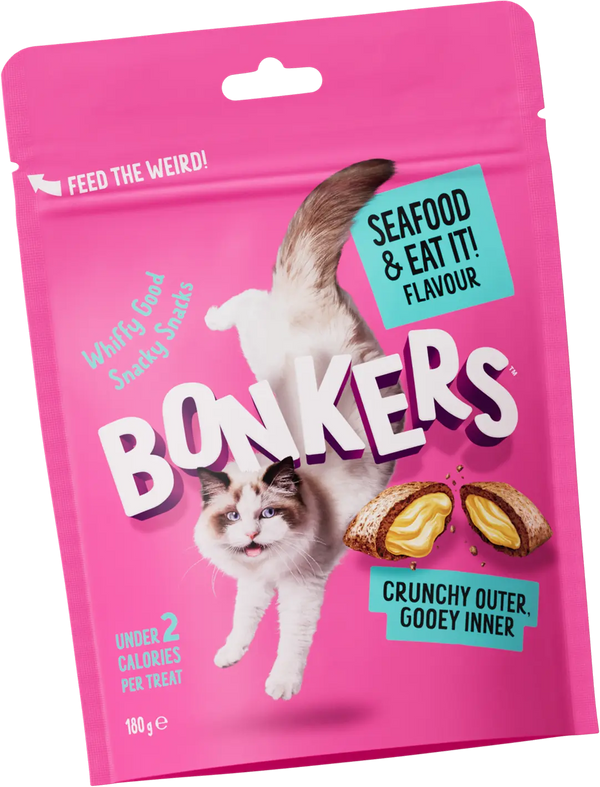 Bonkers Cat Treats with Seafood Flavor  85G