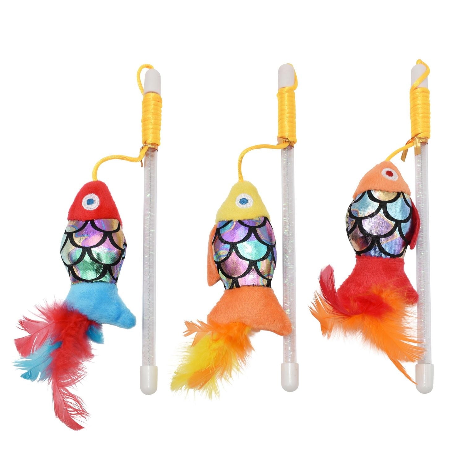 Multipet Goldfish Wand Cat Toy, Wand Cat Toy Stick