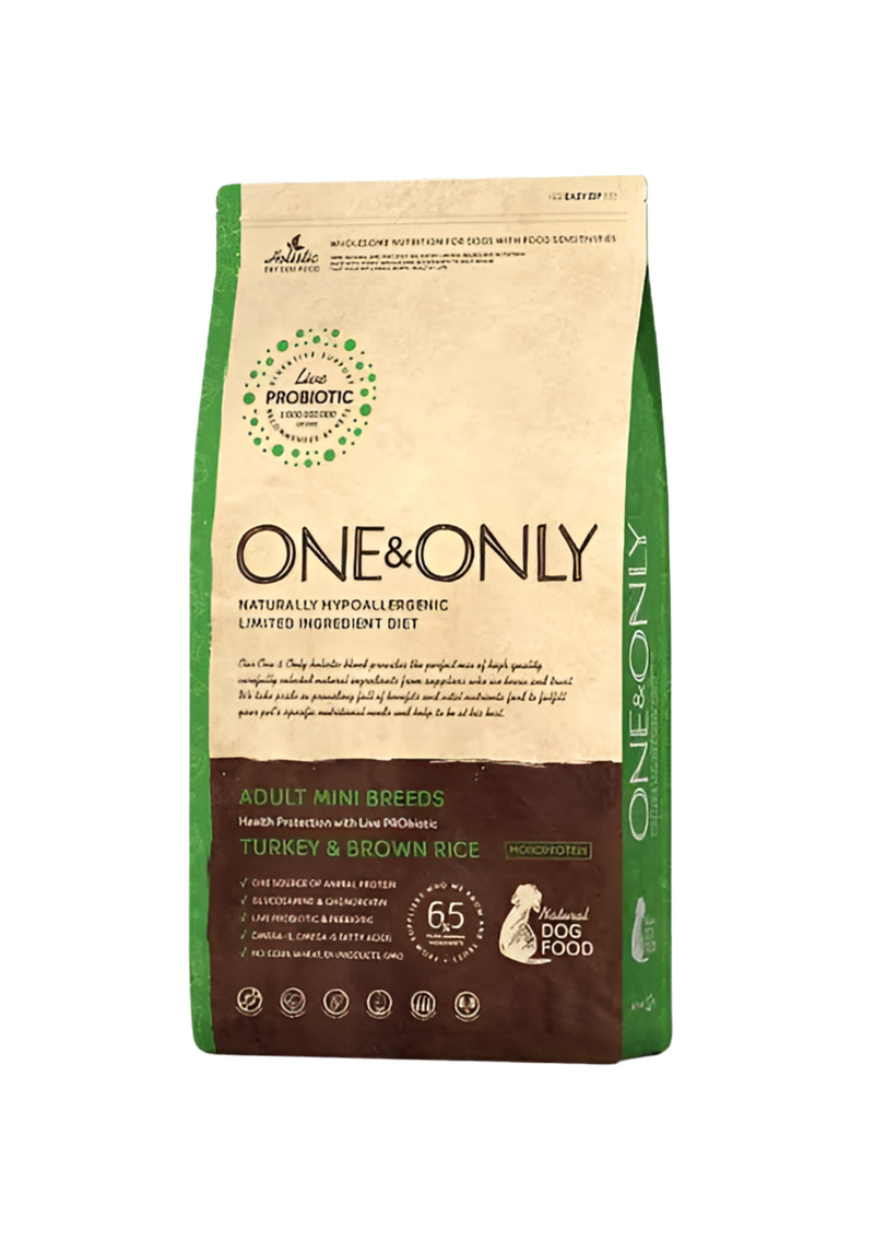 One and Only dry food for mini adult dogs with turkey & rice (3KG)