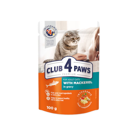 Club 4 Paws For Adults with Mackerel in Gravy - 100G