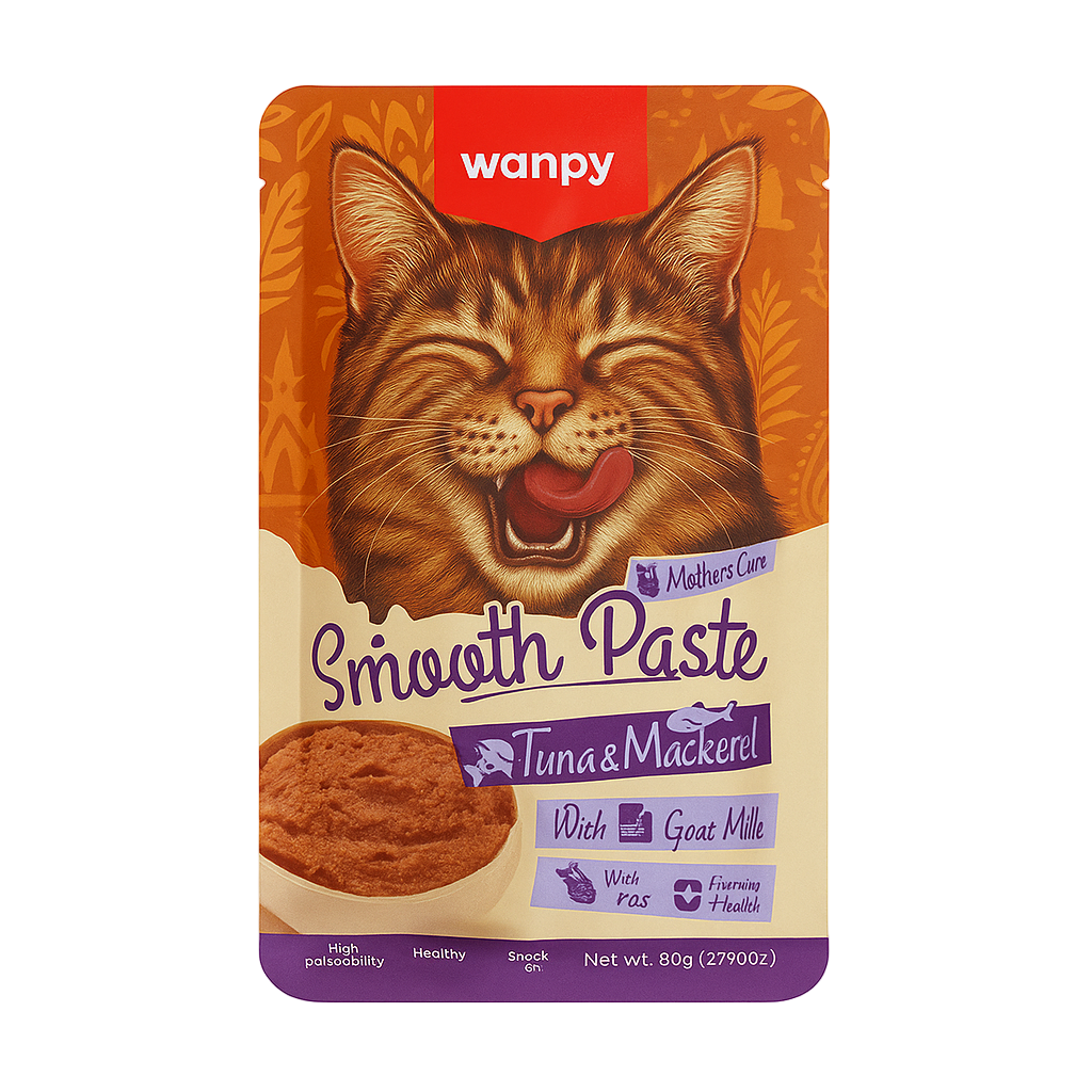 Wanpy Smooth Paste for Cats – Tuna & Mackerel with Goat Milk (85g)