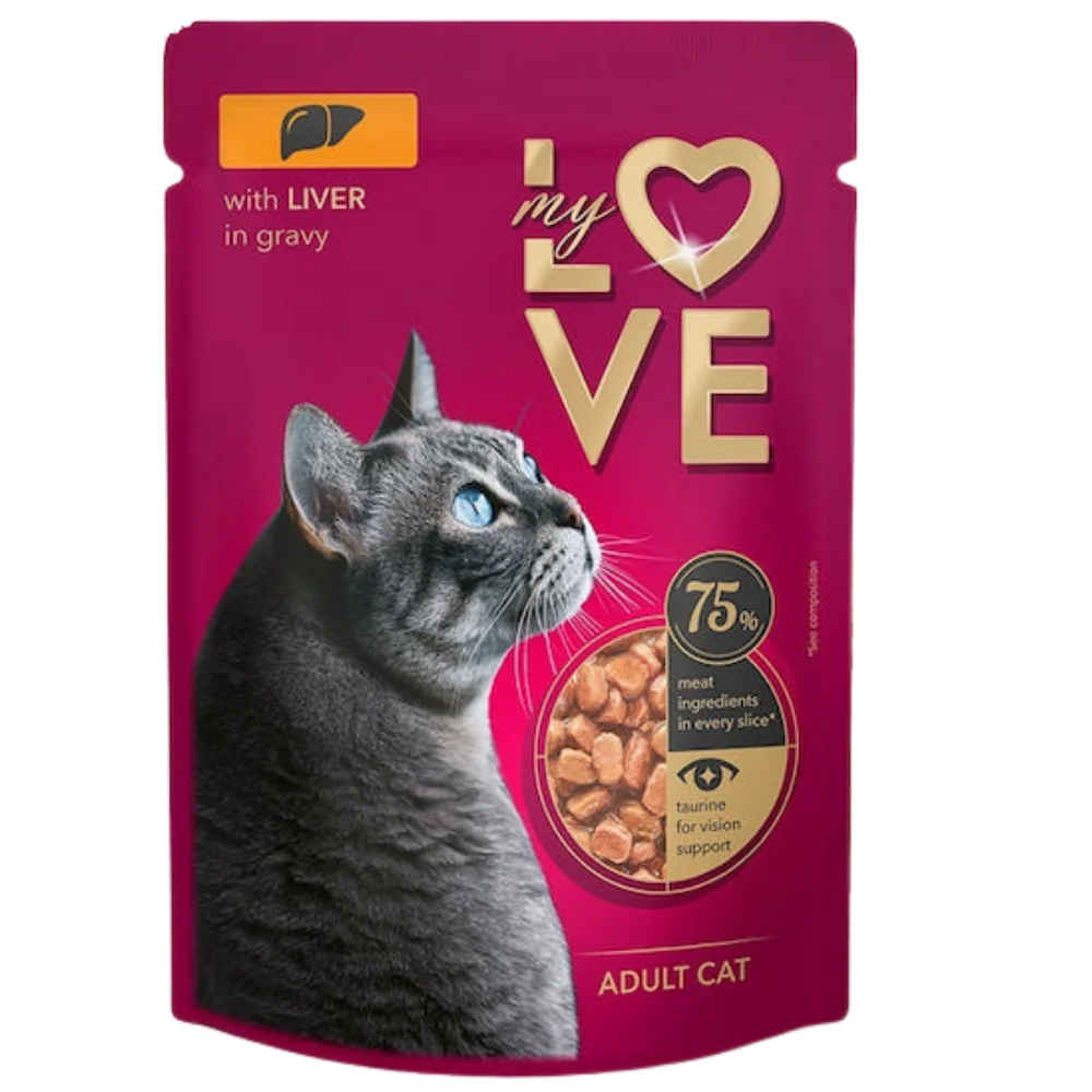 My Love Wet Food For Adult Cat With Liver In Gravy 85g
