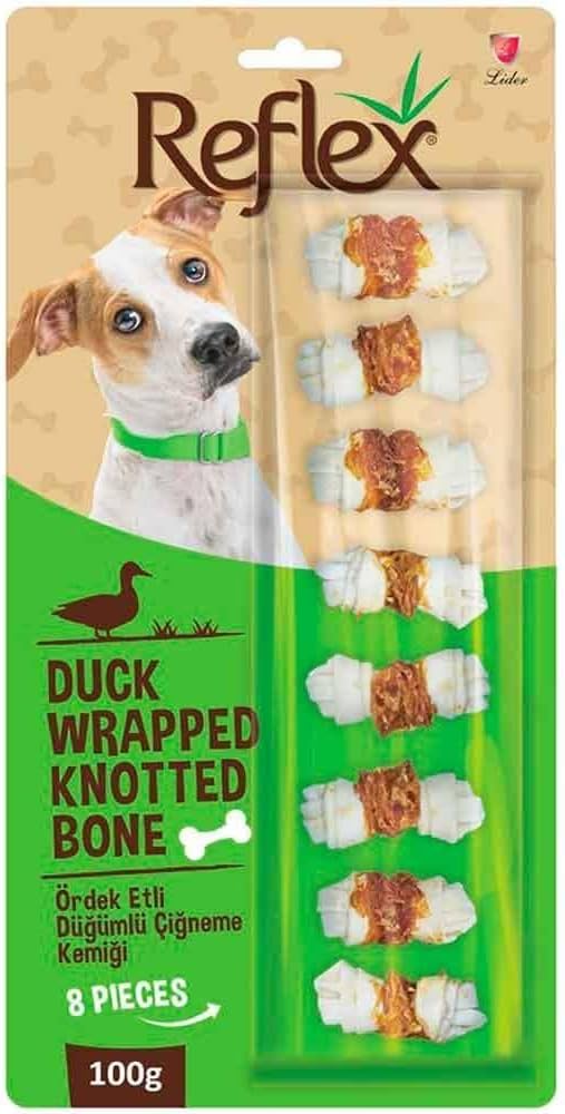 Reflex Duck Wrapped Double Knotted Bone 8 Piece 100G