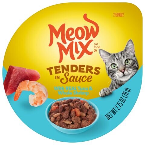 Meow Mix Tenders in Sauce With Real Tuna & Whole Shrimp Cat Food 78G