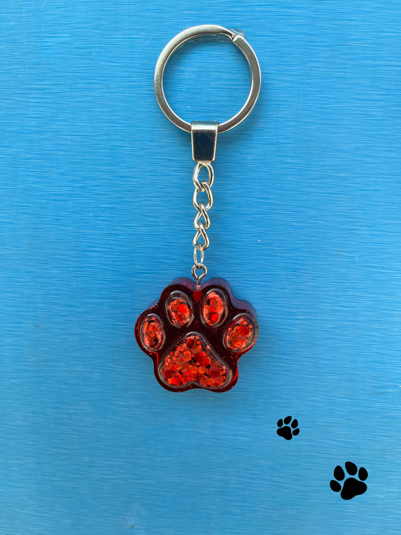 Paws Resin Keychain in Red - PetYard