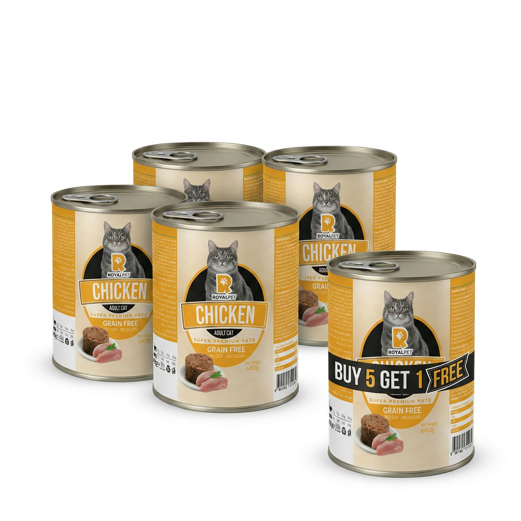 Royal Pet Grain-Free Chicken Paté Adult Cat Food Bundle – Buy 5 Get 1 Free (6 x 400g)