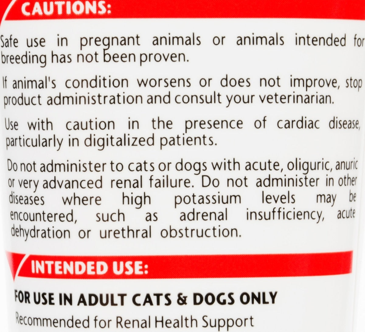 Vetoquinol Renal K+ Gel Kidney Supplement for Cats & Dogs, 142G Tube