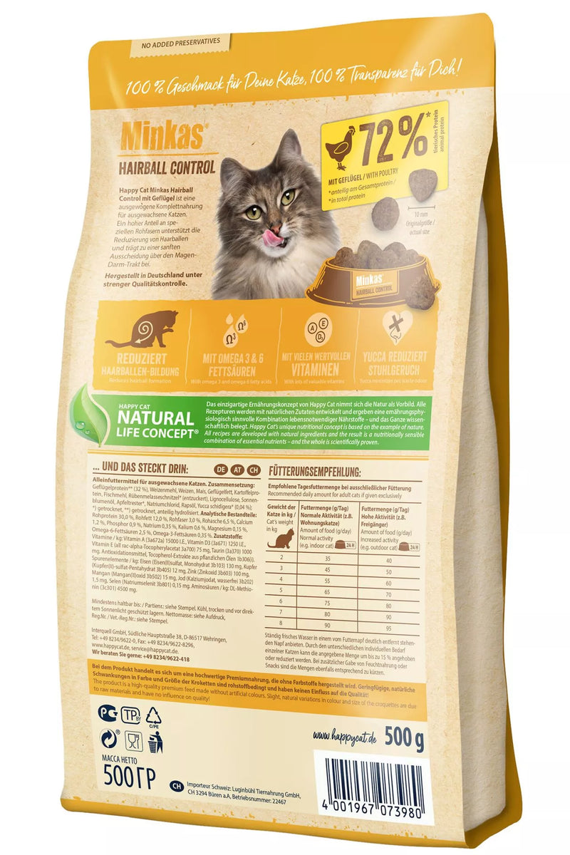 Happy Cat Minkas Hairball - Dry cat food 10KG