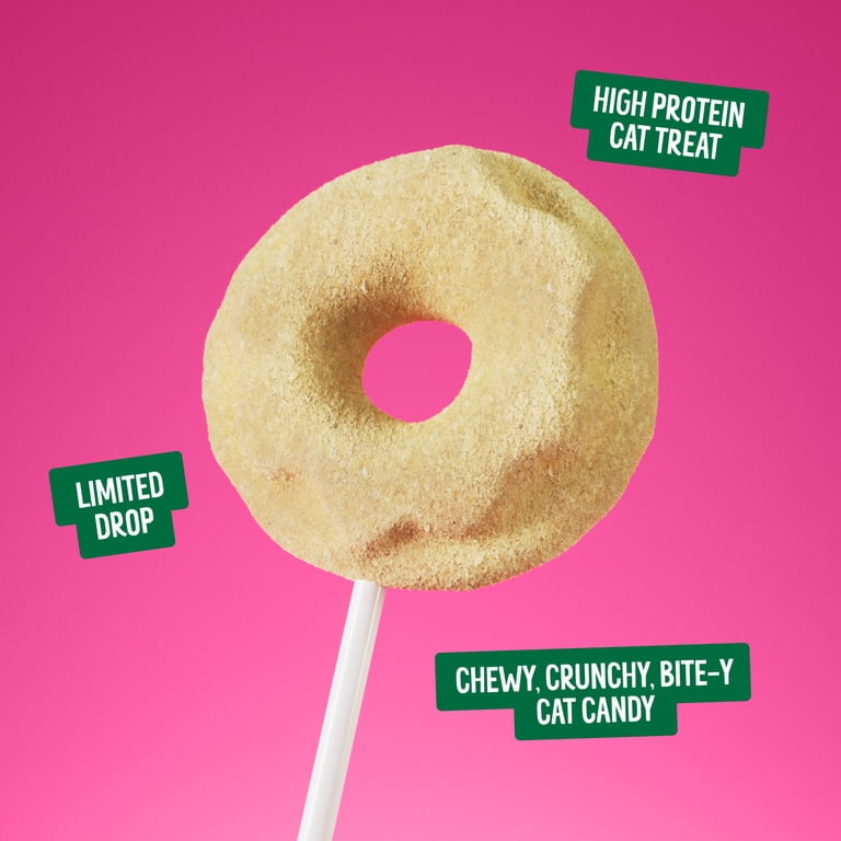 Bonkers Purrpops Cat Treats Dry Freeze Dried Krispy Kreme 4Pack