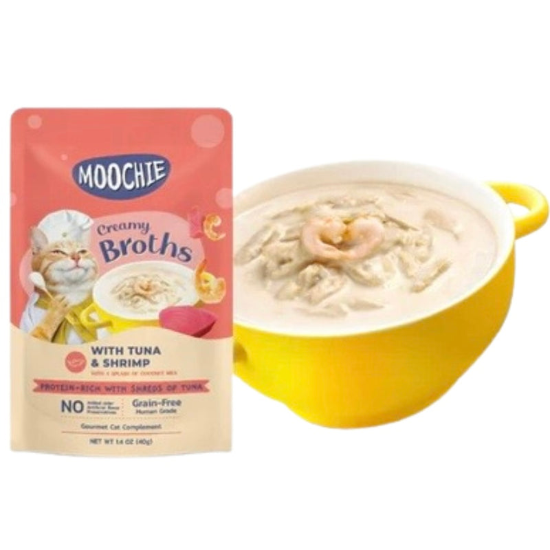 Moochie Creamy Broths with Tuna & Shrimp (40g) - PetYard