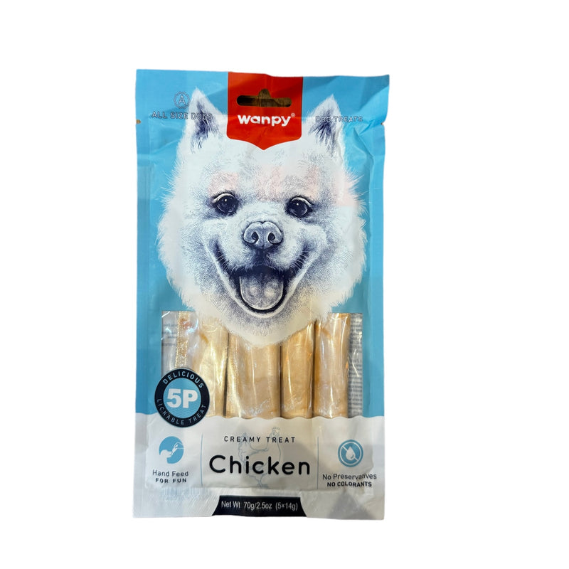 Wanpy Dog Creamy Treat Chicken Flavor (5 Pieces) - PetYard