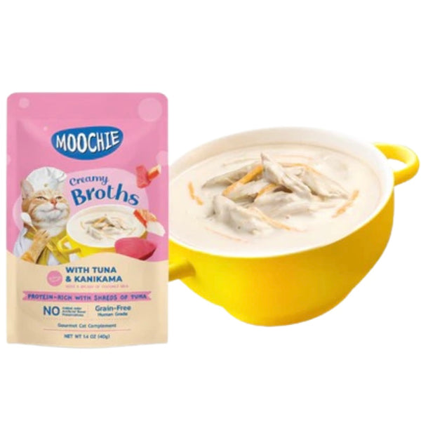 Moochie Creamy Broths with Tuna & Kanikama (40g) - PetYard