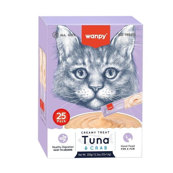 Wanpy Cat Creamy Treat Tuna & Crab Flavor (25 Pieces) - PetYard