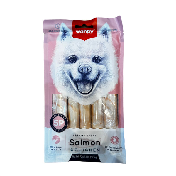 Wanpy Dog Creamy Treat Salmon & Chicken Flavor (5 Pieces) - PetYard