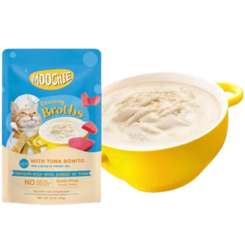 Moochie Creamy Broths with Tuna Bonito (40g) - PetYard