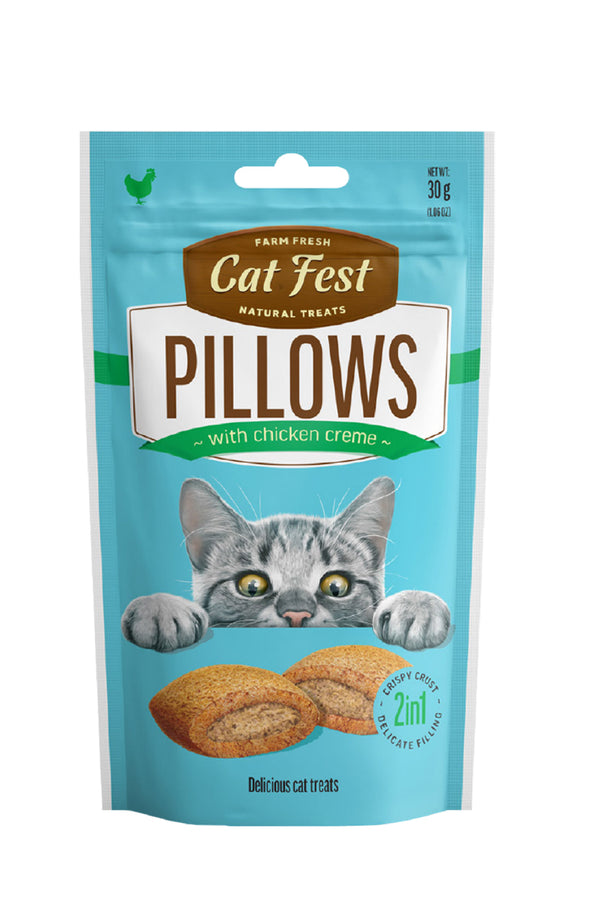 Cat Fest Pillows With Chicken Creme For Cat - 30G