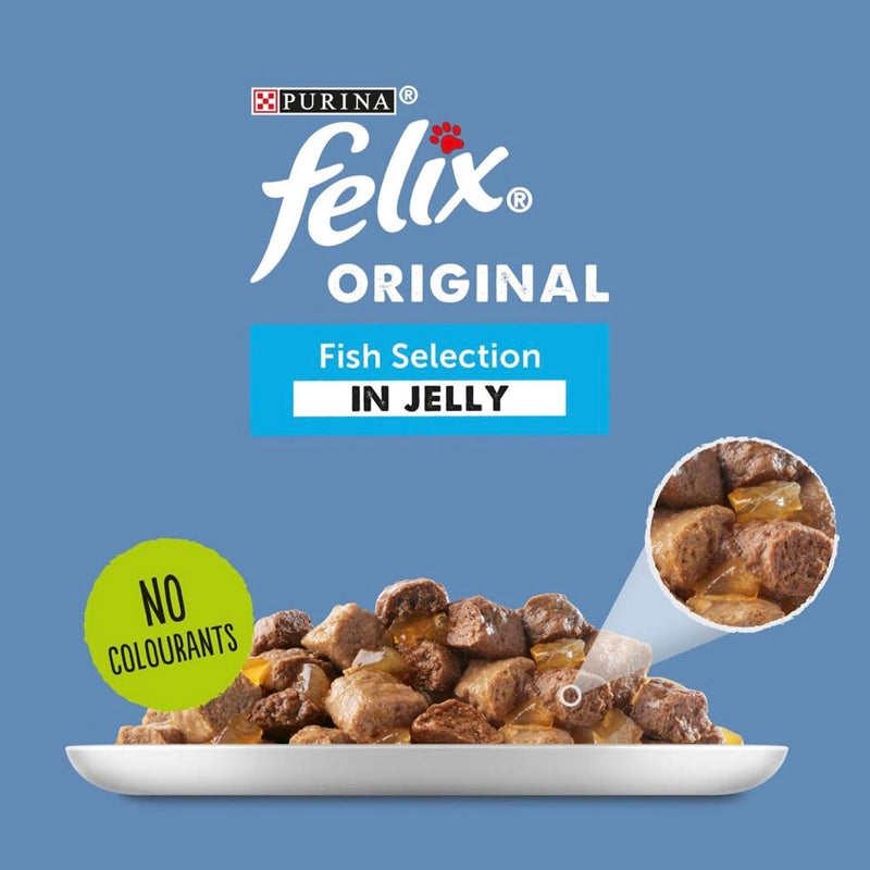 FELIX® Original Fish Selection in Jelly Wet Cat Food (x12Pouch) - PetYard